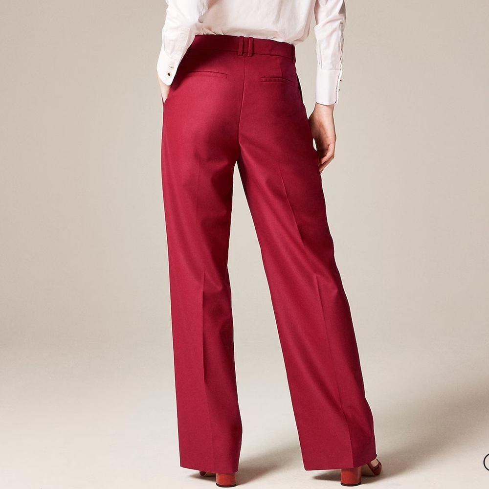 J crew Madagascar rose Relaxed-fit pleated pant in wool blend - Picture 3 of 5